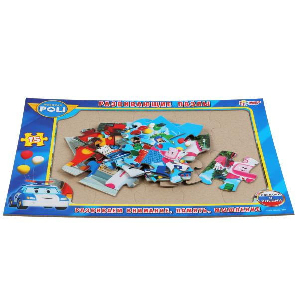 Развивающие пазлы в рамке «Робокар Поли». Умка