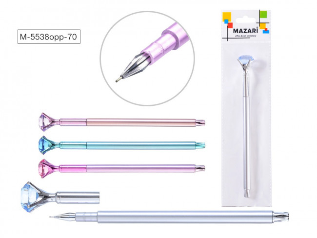 Набор ручек гелевых, 0,5мм синяя, 3шт M-5538-3opp-70 корпус пластиковый цветной, со стразом, BEVERLY Mazari  (36) Набор ручек гелевых, 0,5мм синяя, 3шт M-5538-3opp-70 корпус пластиковый цветной, со стразом, BEVERLY Mazari  (36)