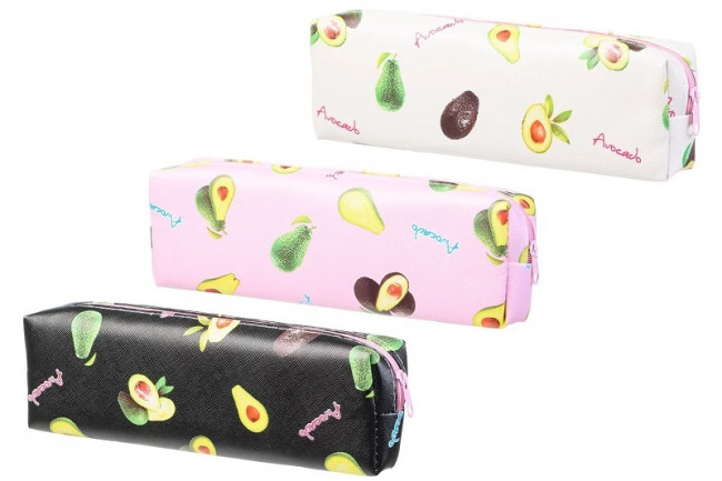 Пенал-косметичка "Авокадо",материал ПВХ, цветной с рисунком (ассорти), размер 20*6 см(12)