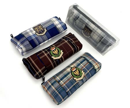 Пенал   QYF-18/CI-151 TR-AA03342 "Шотландка" косметичка, текстиль клетчатый, цвета ассорти, в упаковке ПВХ (2/4/240)