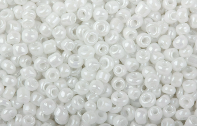 Бисер "ASMAR" размер №12, вес: 450 г, белый перламутровый