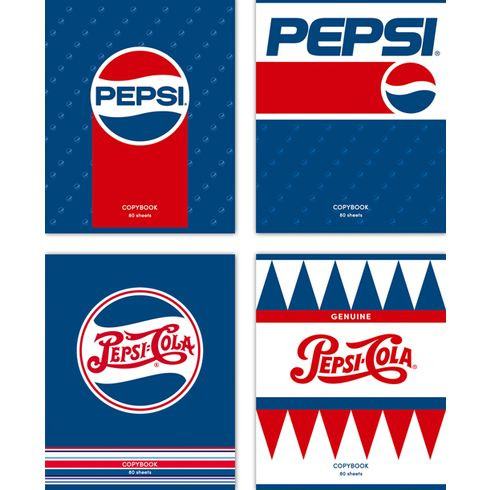 Тетрадь общая А5 скоба 80л. клетка "PEPSI" (ассорти) (5/50)