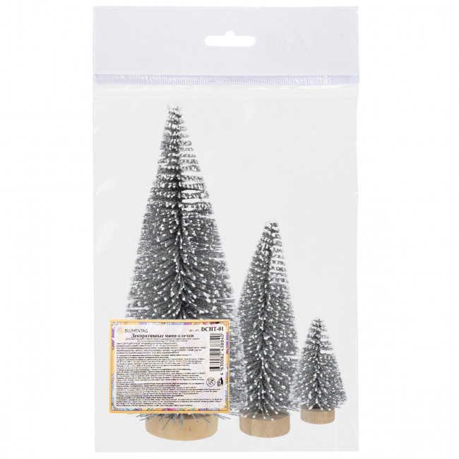 Декоративные мини-елочки 3шт- 5, 10, 15 см,  Blumentag/DCHT-01 03