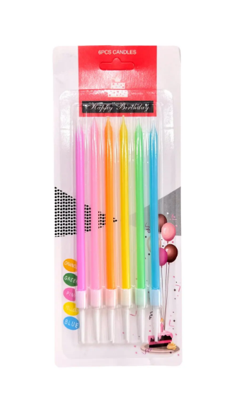 Свечи для торта "Пастельное ассорти" с подставкой, Магистр/MAG-X-6/221345 (60)