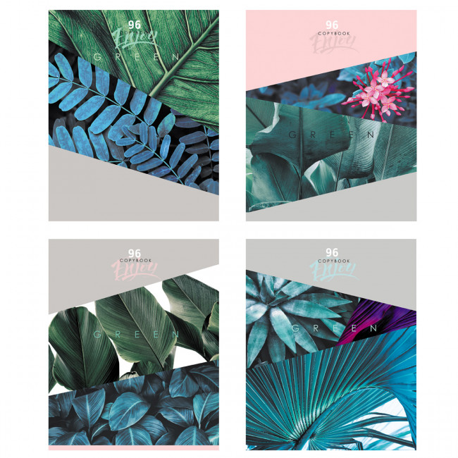 Тетрадь общая А5 скоба 96л. одна линия "Enjoy" выборочный лак BG (8/32)