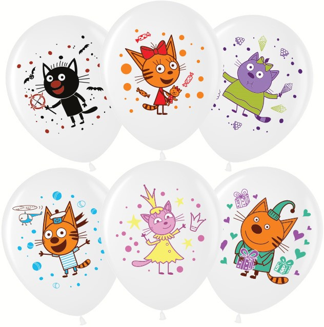 Шар12'' пастель "Три Кота" белый, 25 шт, МЛ Микрос/дб711492 Шар12'' пастель "Три Кота" белый, 25 шт, МЛ Микрос/дб711492