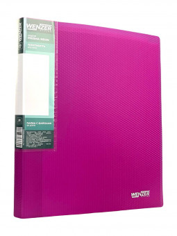 Папка с 20 вкладышами А4, WENZER OFFiCE "PRISMA NEON" 600 мкм, 20 мм, эффект 3D, пурпурный