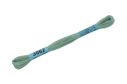 Нитки для вышивания "Gamma"    мулине  ( 0820-3070 )  100% хлопок     8 м №3062 зеленый