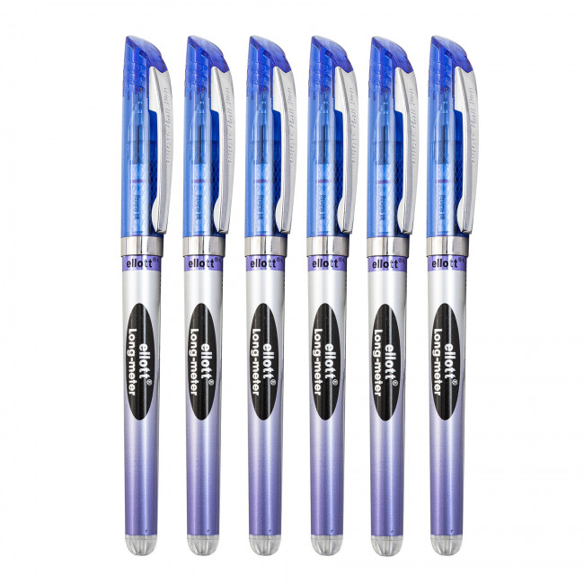 Ручка шариковая синяя 0,5мм "LONG-METER" на масляной основе, пиш.резерв 10км, ET-8048-12 (12/72)