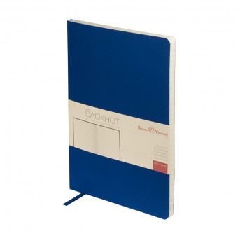 Бизнес- блокнот А5 80л линия "Megapolis velvet", сшивка, синий, BV/3-702/01 (20)