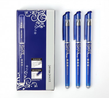 Ручка гелевая 0,5мм синяя, со стираемыми чернилами ZUIXUA, HY1084Blue (12)