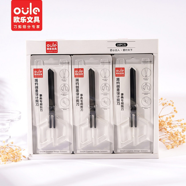 Ножницы 170 мм, нержавеющая сталь с тефлоновым покрытием, прозрачные ручки OULE/OL-8307 (24)