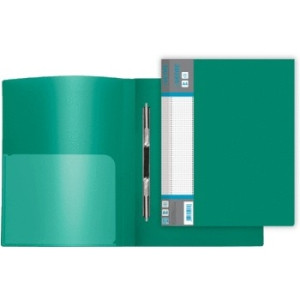 Папка с пружинным скоросшивателем "deVENTE. Daily" A4, 600 мкм, фактура "песок" сменная этикетка, с внутренним карманом, непрозрачная зеленая