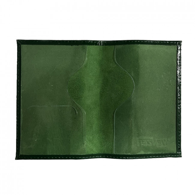 Обложка на паспорт WENZER OFFiCE, РФ из натур.кожи вер гл Шик гладкий, зеленый