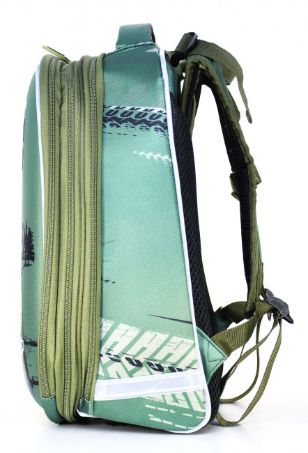 Рюкзак Schoolformat ERGONOMIC + Mountain tiger 17 л зелен. 38х30х18 жестк. каркас 2 отд. молния д/мальчиков