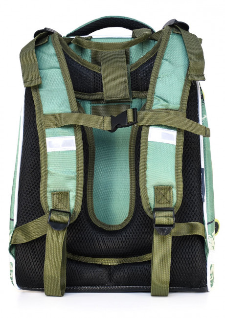 Рюкзак Schoolformat ERGONOMIC + Mountain tiger 17 л зелен. 38х30х18 жестк. каркас 2 отд. молния д/мальчиков