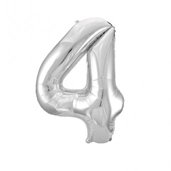 Шар ЦИФРА 4 17" серебро /Silver /43 см/К Шар ЦИФРА 4 17" серебро /Silver /43 см/К