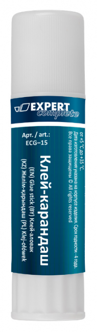 Клей-карандаш белый PVP, 15 г  шоу-бокс Expert Complete, ECG-15