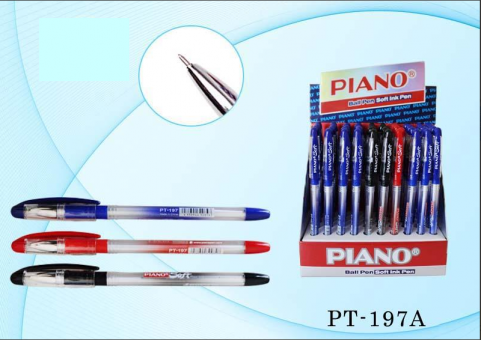 Ручка шариковая 0,5мм "Piano Soft", на масляной основе, цвет чернил в цвет ручки, полупрозрачный корпус, цвет ассорти, PIANO/PT-197-A (50) Ручка шариковая 0,5мм "Piano Soft", на масляной основе, цвет чернил в цвет ручки, полупрозрачный корпус, цвет ассорти, PIANO/PT-197-A (50)