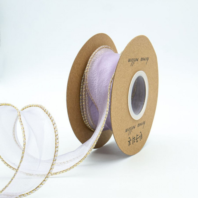 Лента 4,0см 9,14м органза, с волнистым краем, сиреневая, Микрос/ч51424 (5) Лента 4,0см 9,14м органза, с волнистым краем, сиреневая, Микрос/ч51424 (5)