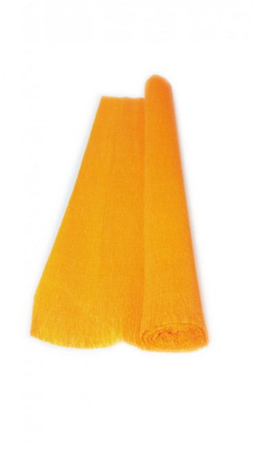 Гофрированная бумага плотная (флористическая 50мм х 250 мм,120 г/м2) желто-оранжевая, ШК