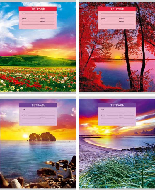 Тетрадь 12л. клетка  "Краски природы" (БиДжи) (20/240)