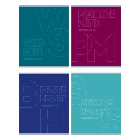 Тетрадь общая А5 скоба 48л. клетка "Color spirit" (ассорти) BG (4/56)