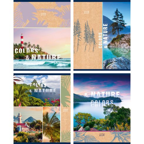 Тетрадь общая А5 скоба 80л. клетка "Цвет природы" (ассорти) BG (4/32)