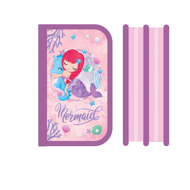 Пенал двухсекционный "Рисованная русалка 2023" , большой, Пчёлка/ПО-05 РУСАЛКА