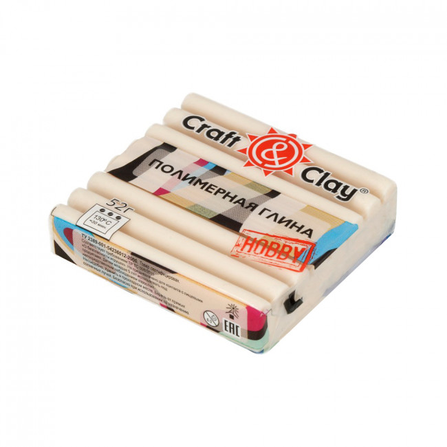 Полимерная глина 52г, 1004 телесный светлый, Craft&Clay/CCH 1004 Полимерная глина 52г, 1004 телесный светлый, Craft&Clay/CCH 1004