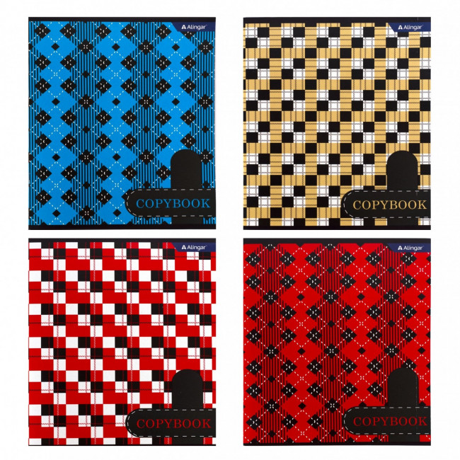 Тетрадь А5 48л линия "Scotish cage. New" скрепка, мелованный картон, AL7790 (8/96)