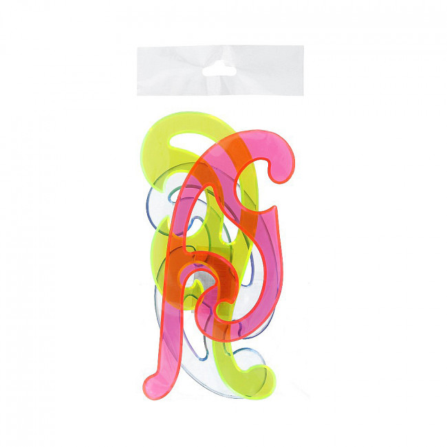 Набор лекал 3шт, прозрачные цветные, Gamma/РНЛ02