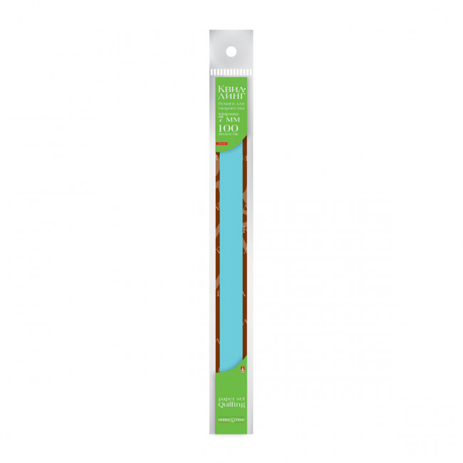 Бумага для квиллинга 7мм, 120г/м2, 100 полос, голубая, BV/2-081/05