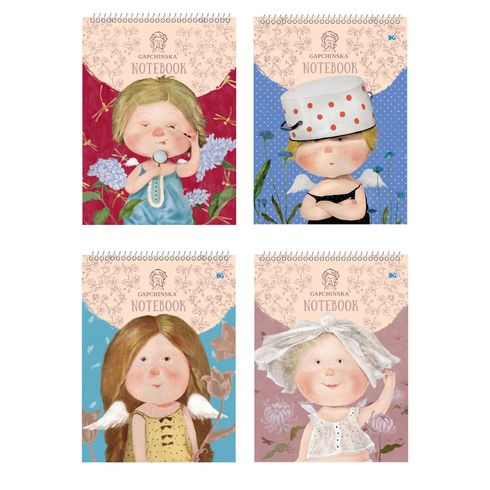 Блокнот А5 гребень 60л. "Gapchinska" выборочный лак (ассорти)