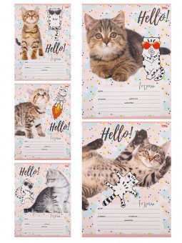 Тетрадь 12 клетка "Забавный котик - 1" скрепка, Проф-Пресс/12-4374 (25/250)
