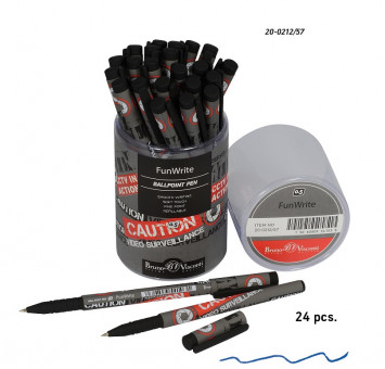 Ручка шариковая 0.5мм синяя "FunWrite. Keep Away. Video camera", BV/20-0212/57 (24)