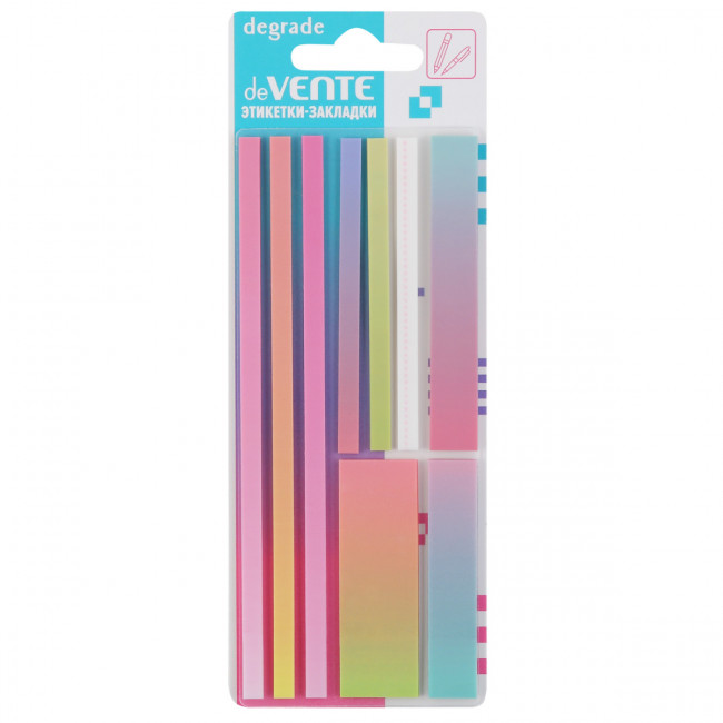 Набор самоклеящихся этикеток-закладок "Degrade" пластиковые полупрозрачные, deVENTE/2011424 Набор самоклеящихся этикеток-закладок "Degrade" пластиковые полупрозрачные, deVENTE/2011424