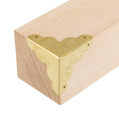 Фурнитура для шкатулок "уголок", 2.5 х2.5см, золото, 4шт, Mr. Carving/MMG-005