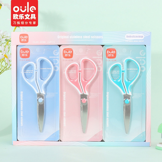 Ножницы 175 мм нержавеющая сталь, с анатомическими прорезиненными ручками, OULE/OL-8298 (24) Ножницы 175 мм нержавеющая сталь, с анатомическими прорезиненными ручками, OULE/OL-8298 (24)