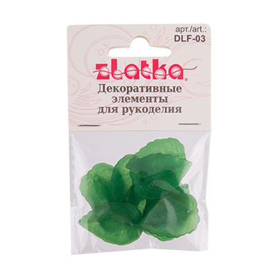 Декоративные элементы 2.7 x 1.9см, т.зеленый, Zlatka/DLF-03 №1 Декоративные элементы 2.7 x 1.9см, т.зеленый, Zlatka/DLF-03 №1