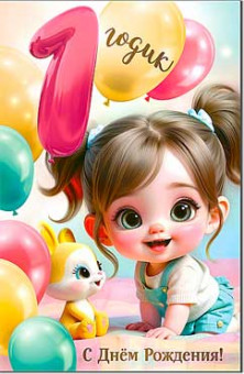 Открытка "С Днем Рождения! 1 годик!", 23-977 (10)