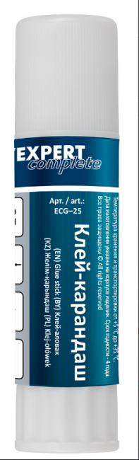 Клей-карандаш белый  PVP,  25 г Expert Complete  шоу-бокс, ECG-25  (24)