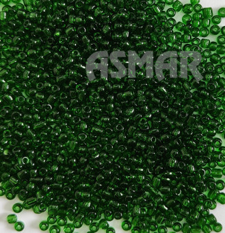 Бисер "ASMAR" размер №8, вес: 450 г, цвет - зелёный прозрачный