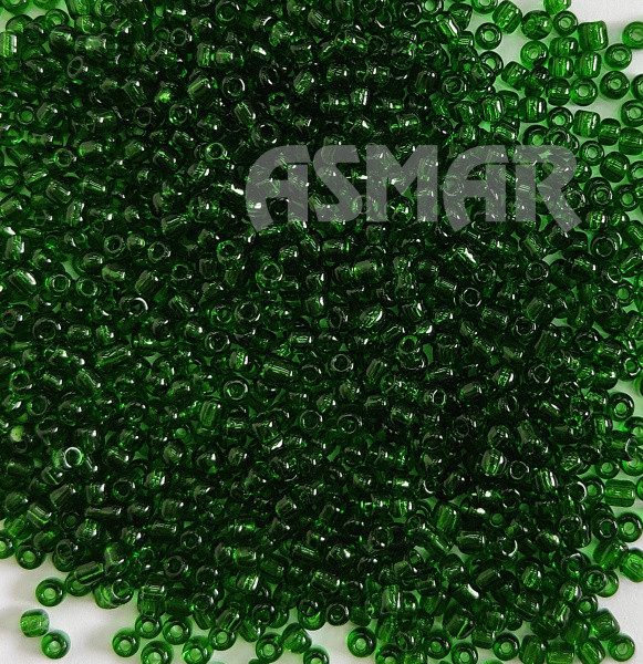 Бисер "ASMAR" размер №8, вес: 450 г, цвет - зелёный прозрачный