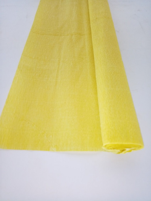 Гофрированная бумага плотная (флористическая 50мм х 250 мм,120 г/м2) СВЕТЛО-ЖЁЛТАЯ