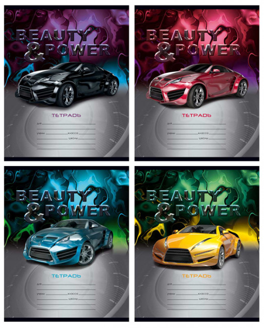 Тетрадь ученическая 18л. в клетку "Красота и сила" (ассорти) (20/160)