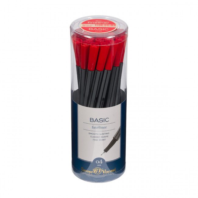 Ручка капиллярная 0.4мм красный "Basic. Fineliner", BV/36-0009 (24)