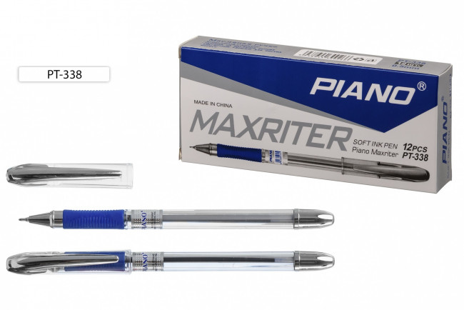 Ручка шариковая: на масляной основе "Piano Maxriter", прозрачный корпус, игольчатый наконечник, резиновый держатель,  с серебристым клипом ,цвет чернил синий,0,7mm.(12/144) Ручка шариковая: на масляной основе "Piano Maxriter", прозрачный корпус, игольчатый наконечник, резиновый держатель,  с серебристым клипом ,цвет чернил синий,0,7mm.(12/144)