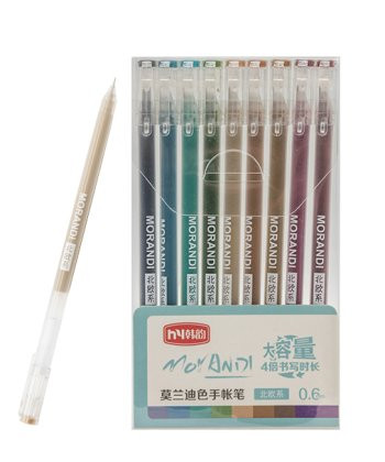 Ручки гелевые набор- 9 цв. CL-57 HANYUN "Morandi" 0.6мм, игольчатый стержень, в упаковке пвх №C0030 (2/24/192)