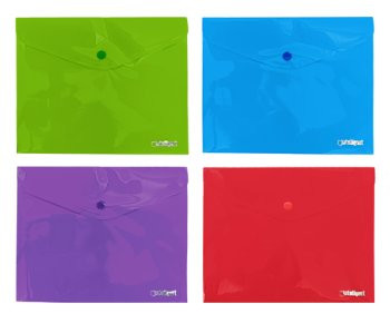 Папка с кнопкой А-5  DB-31 "Ассорти" INTELLIGENT (24*19см) пластик (8/1200)